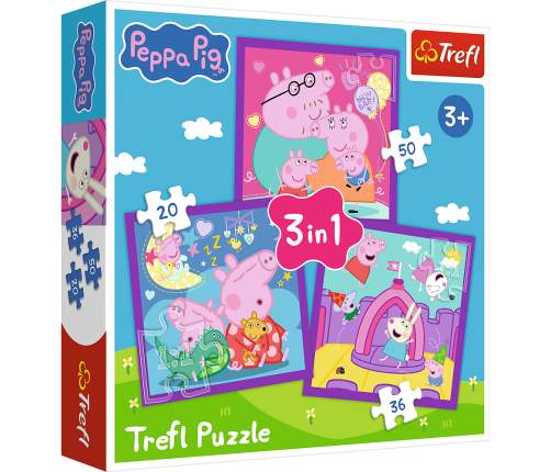 Puzzle - 3 in 1 - Peppa Pig's Habits Trefl 34893