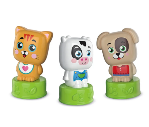 Clemmy Sweet Animals Kitten, Puppy & Cow Blocks & Booklet Clementoni 17849