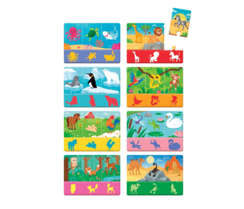 Puzzle Animals and Their Shadows Play and Learn Polish Language Clementoni 50762