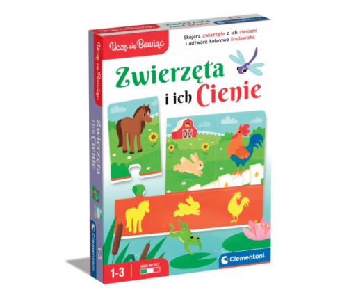 Puzzle Animals and Their Shadows Play and Learn Polish Language Clementoni 50762