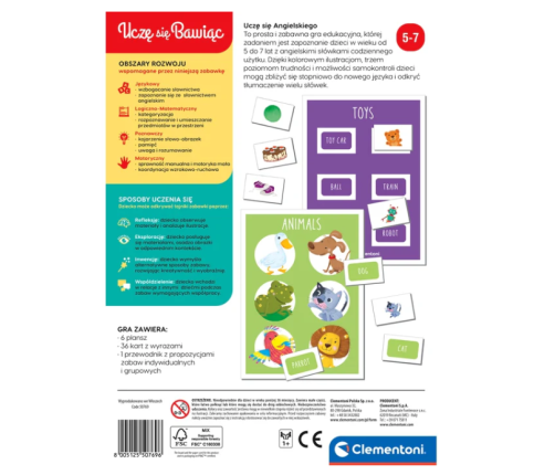 Educational Game I’m Learning English Play and Learn Polish Language Clementoni 50769