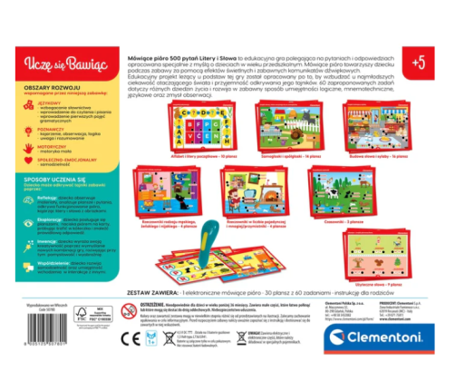 Talking Pen 500 Questions Letters and Words Learn While Having Fun Polish Language Clementoni 50780