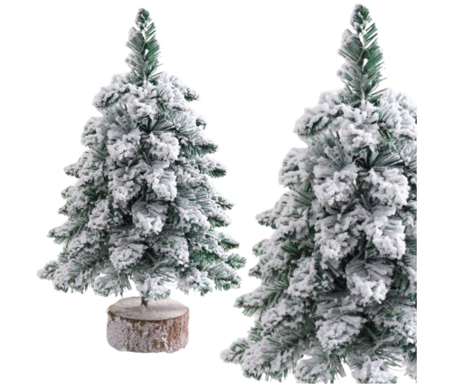 Decorative Artificial Christmas Tree on a Trunk Covered with Snow 60 x 16 cm