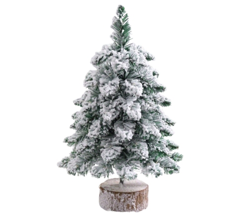 Decorative Artificial Christmas Tree on a Trunk Covered with Snow 60 x 16 cm
