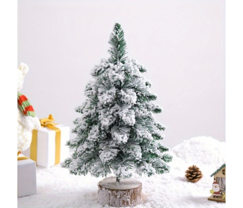 Decorative Artificial Christmas Tree on a Trunk Covered with Snow 60 x 16 cm