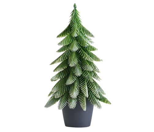 Artificial Decorative Christmas Tree in a Pot, Silver Finish, 22x10cm