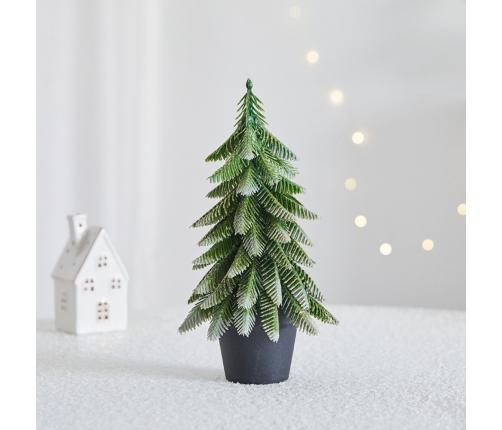 Artificial Decorative Christmas Tree in a Pot, Silver Finish, 22x10cm