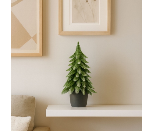 Artificial Decorative Christmas Tree in a Pot, Silver Finish, 22x10cm