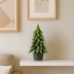 Artificial Decorative Christmas Tree in a Pot, Silver Finish, 22x10cm