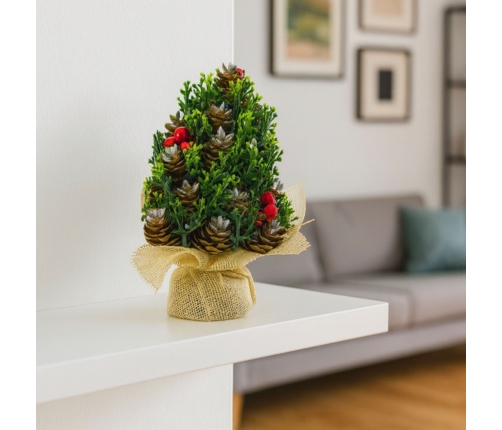 Artificial Decorative Christmas Tree Cones Red Rowan Decorations 17x10cm