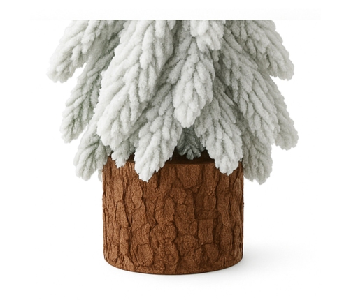 Decorative Artificial Christmas Tree on a Trunk Covered with Snow 20 x 9 cm