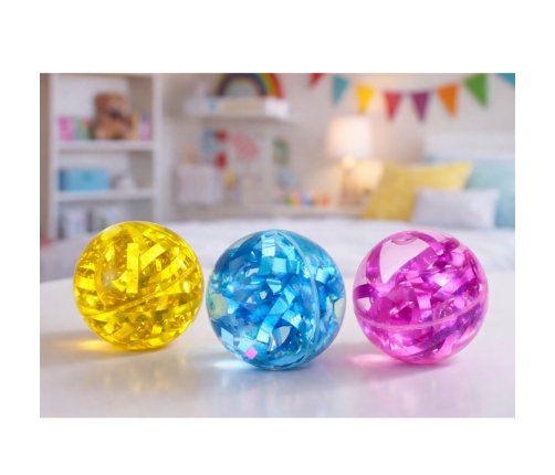 Flexible Rubber Bouncing Ball Confetti Lights Mix 7 cm