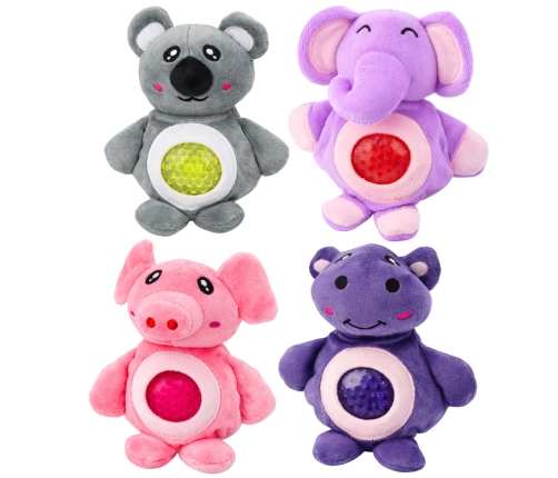 Plush Toy for Squeezing, Kneading, Squeezing with Water Balls Elephant Pig 15 cm