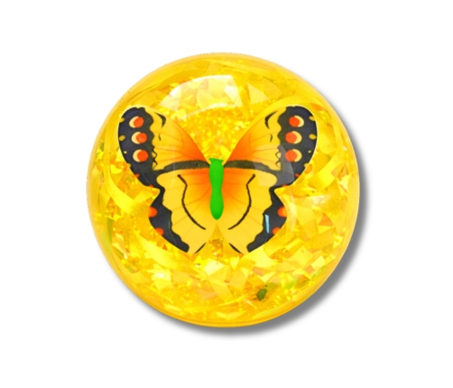 Elastic Rubber Bouncing Ball Confetti Butterfly Glow Mix 9 cm