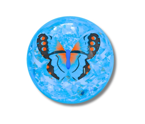 Elastic Rubber Bouncing Ball Confetti Butterfly Glow Mix 9 cm