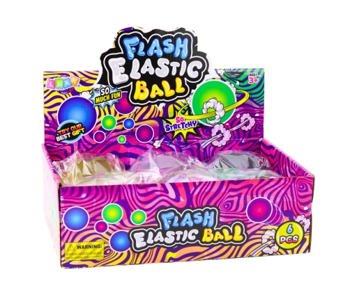 Elastic Rubber Bouncing Ball Confetti Butterfly Glow Mix 9 cm