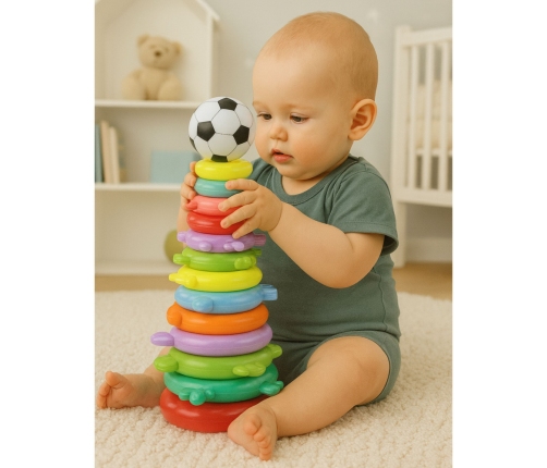 Educational Pyramid Puzzle Ball Stickers 13 Levels Colorful