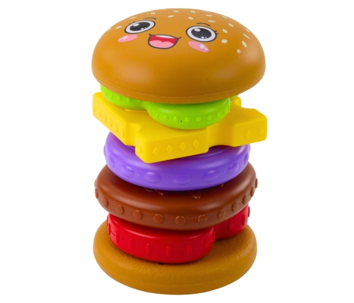 Hamburger Pyramid Puzzle For Children Colorful 7 pcs.