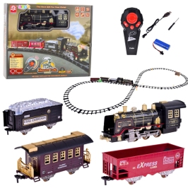 Remote Controlled Train Locomotive RC Lights Sounds Smoke 22 pcs. Remote Controlled Train Locomotive RC Lights Sounds Smoke 22 pcs.