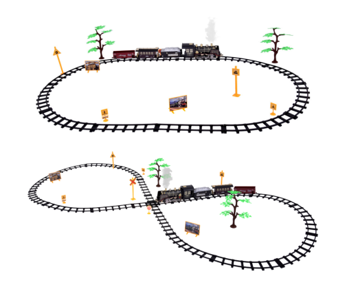 Remote Controlled Train Locomotive RC Lights Sounds Smoke 22 pcs.