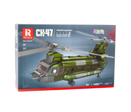Construction Bricks Set Military Helicopter CH-47 Chinook 1451 pcs.