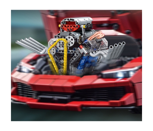 Construction Bricks Set Engine Model V Powered 665 pcs.