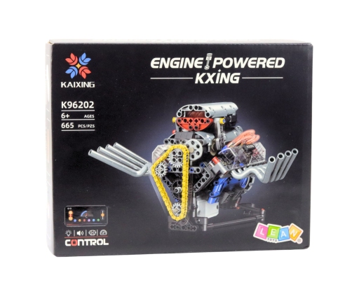 Construction Bricks Set Engine Model V Powered 665 pcs.