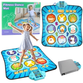 Interactive Dance Mat Animals LED Lights Music Blue