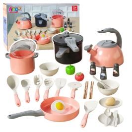 Kitchen Set Pots Cooking Accessories Food Pink 32 pcs.