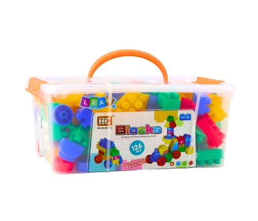 Spatial Construction Blocks in a Box, Colorful, 126 pcs.