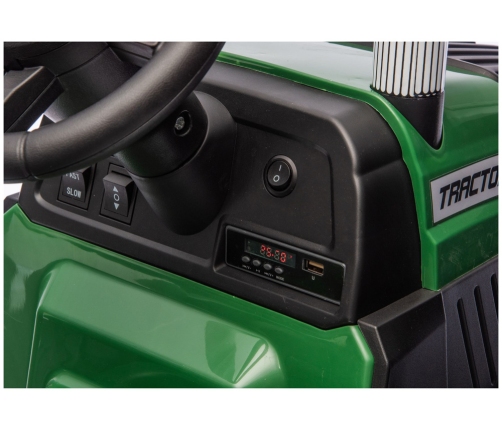 CH9959B Battery Operated Tractor with Trailer Dark Green 24V