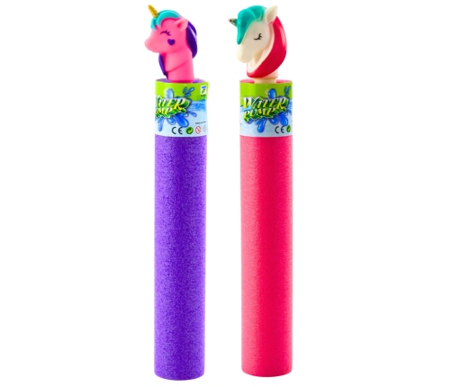 Foam Weapon Pump Water Stick Unicorn Pink Purple 35 cm