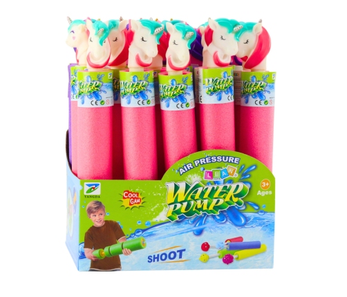 Foam Weapon Pump Water Stick Unicorn Pink Purple 35 cm
