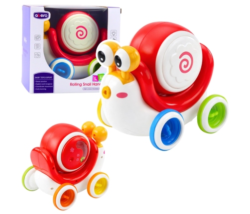 Interactive Snail Riding Drum Musical Educational Red