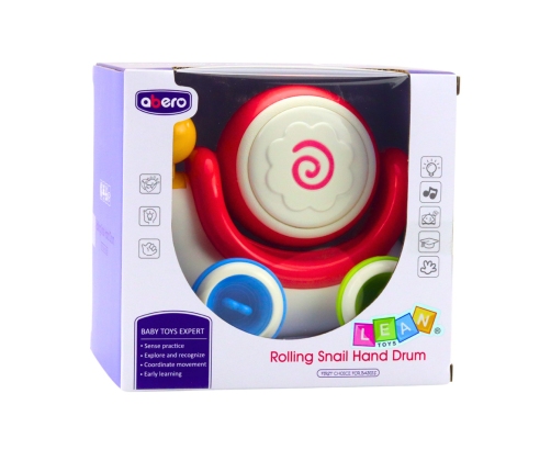 Interactive Snail Riding Drum Musical Educational Red