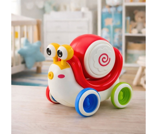 Interactive Snail Riding Drum Musical Educational Red
