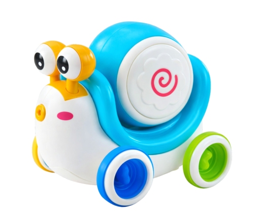 Interactive Snail Riding Drum Musical Educational Blue