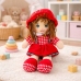 Rag Doll Cuddly Toy Checkered Dress Red 35 cm