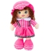Rag Doll Cuddly Toy Checkered Dress Pink 35 cm