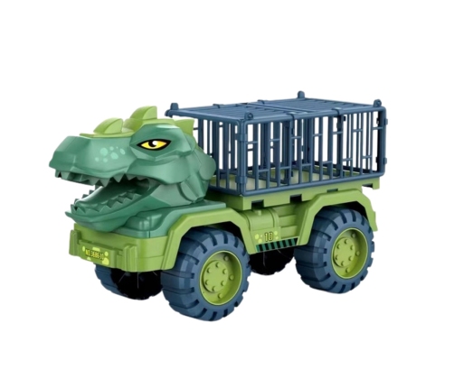 Car Transporter Truck Dinosaurs Figures Green 15 pcs.
