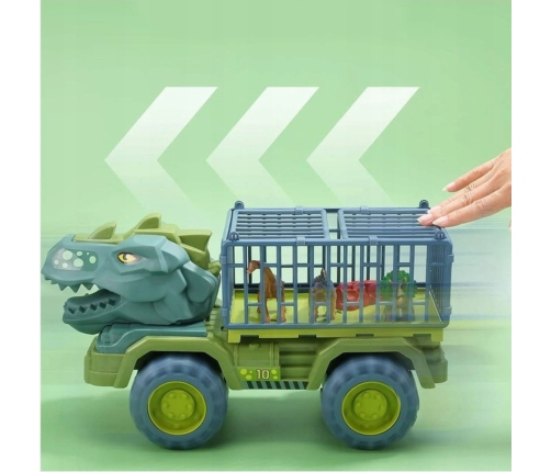 Car Transporter Truck Dinosaurs Figures Green 15 pcs.