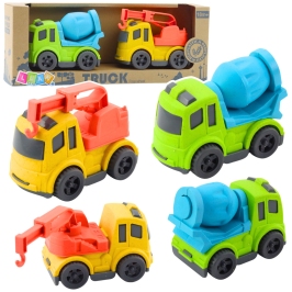 Construction Vehicle Set: Cars, Concrete Mixer, Truck with Hook, BIOPlastic Construction Vehicle Set: Cars, Concrete Mixer, Truck with Hook, BIOPlastic