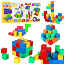 Set of Magnetic Blocks for Children Colorful Puzzle 32 pcs.