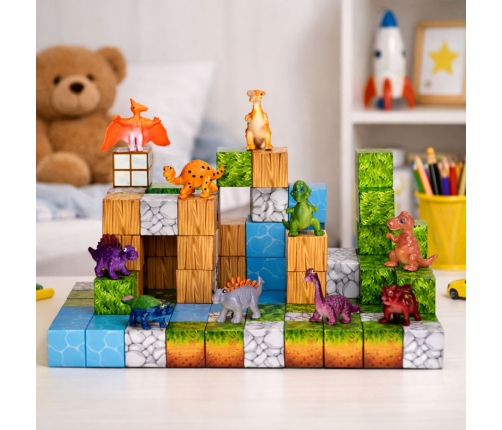 Magnetic Construction Blocks Cubes Square World 3D 114 pcs.