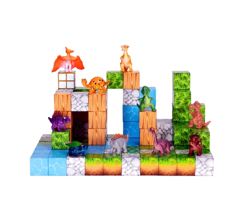 Magnetic Construction Blocks Cubes Square World 3D 114 pcs.