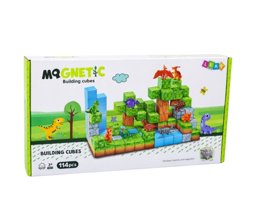 Magnetic Construction Blocks Cubes Square World 3D 114 pcs.