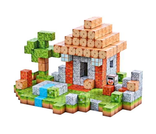 Magnetic Construction Blocks Cubes Square World 3D 312 pcs.