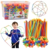 Straws 3D 4D Construction Blocks in a Box, Colorful, 1000 pcs.
