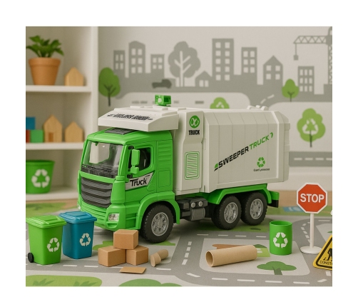 Garbage Truck City Lights Sounds Green