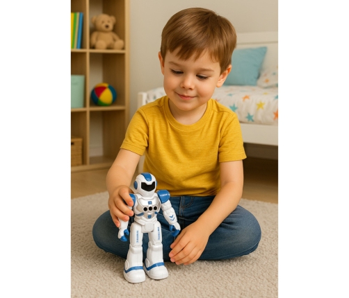 Remote Controlled Educational Robot RC Talking Dancing Lights Sounds Blue